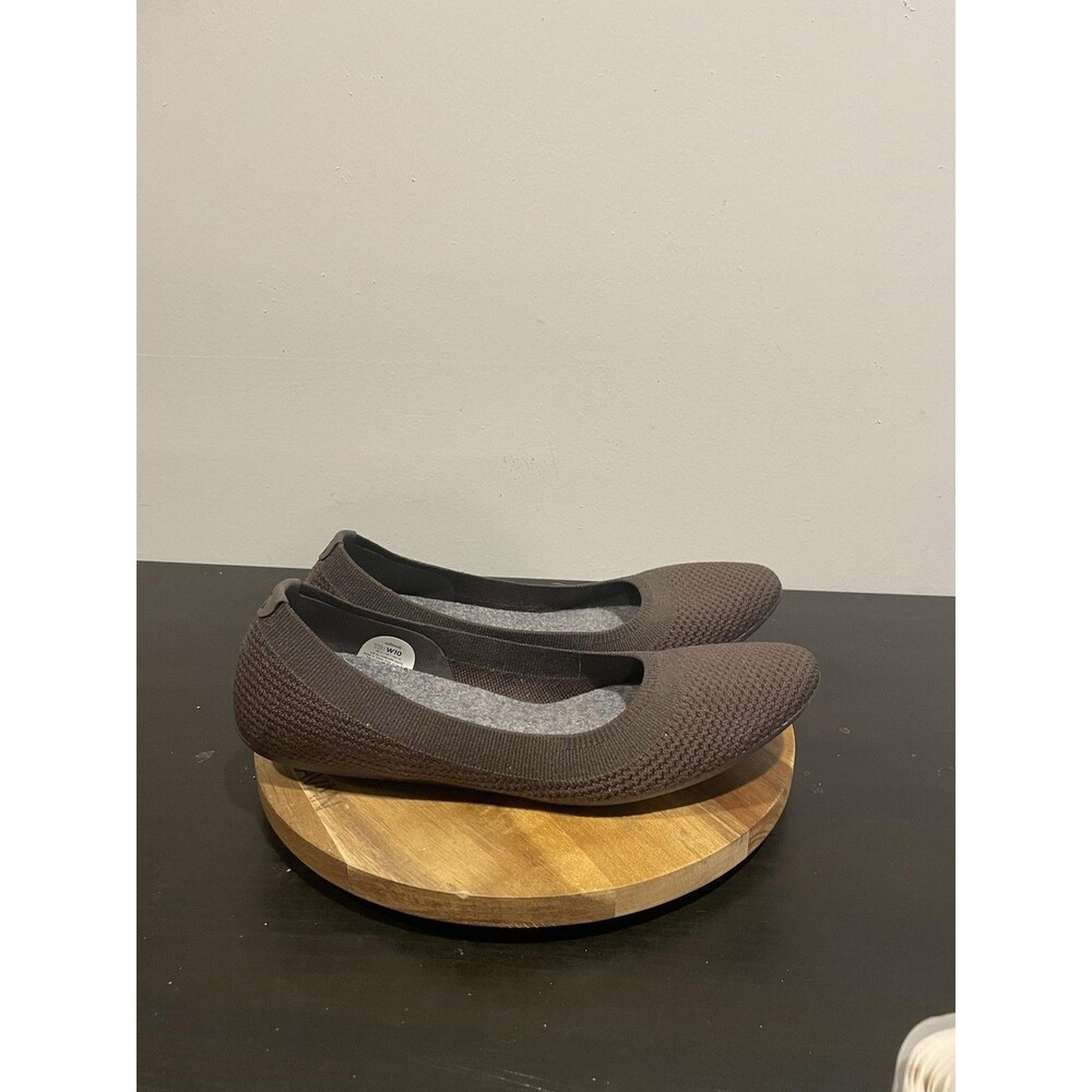 Allbirds Tree Breezer Flat Women 10 Brown Knit Slip On Comfort Casual Ballet